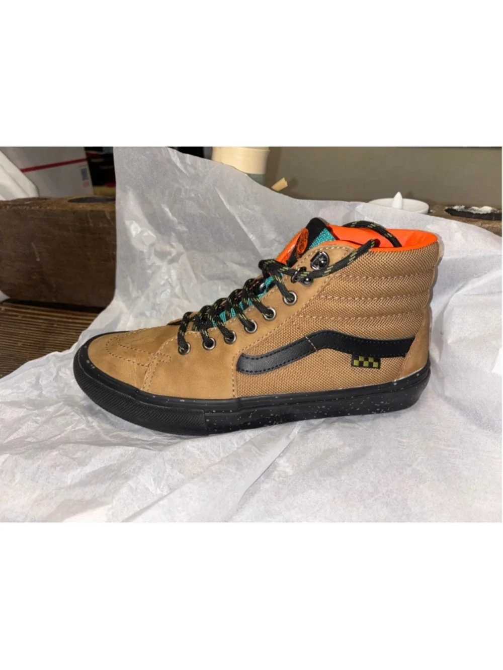 Vans Outdoor Skate Sk8-Hi's leather Super Grip Sneakers size Men’s 8.5 Women’s 7